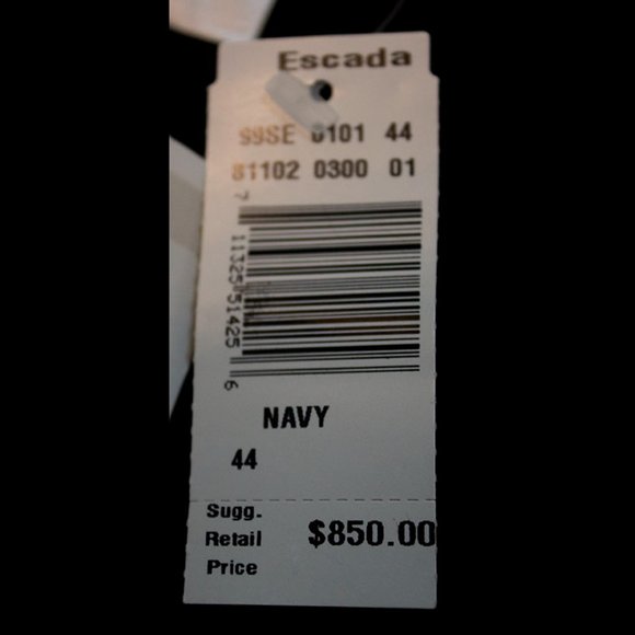 Escada Pants Navy/Black 100% Virgin Wool NWT $850 Size EU 44 US 10 - Picture 7 of 8